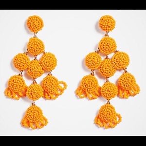 Ann Taylor Orange Beaded Drop Earrings